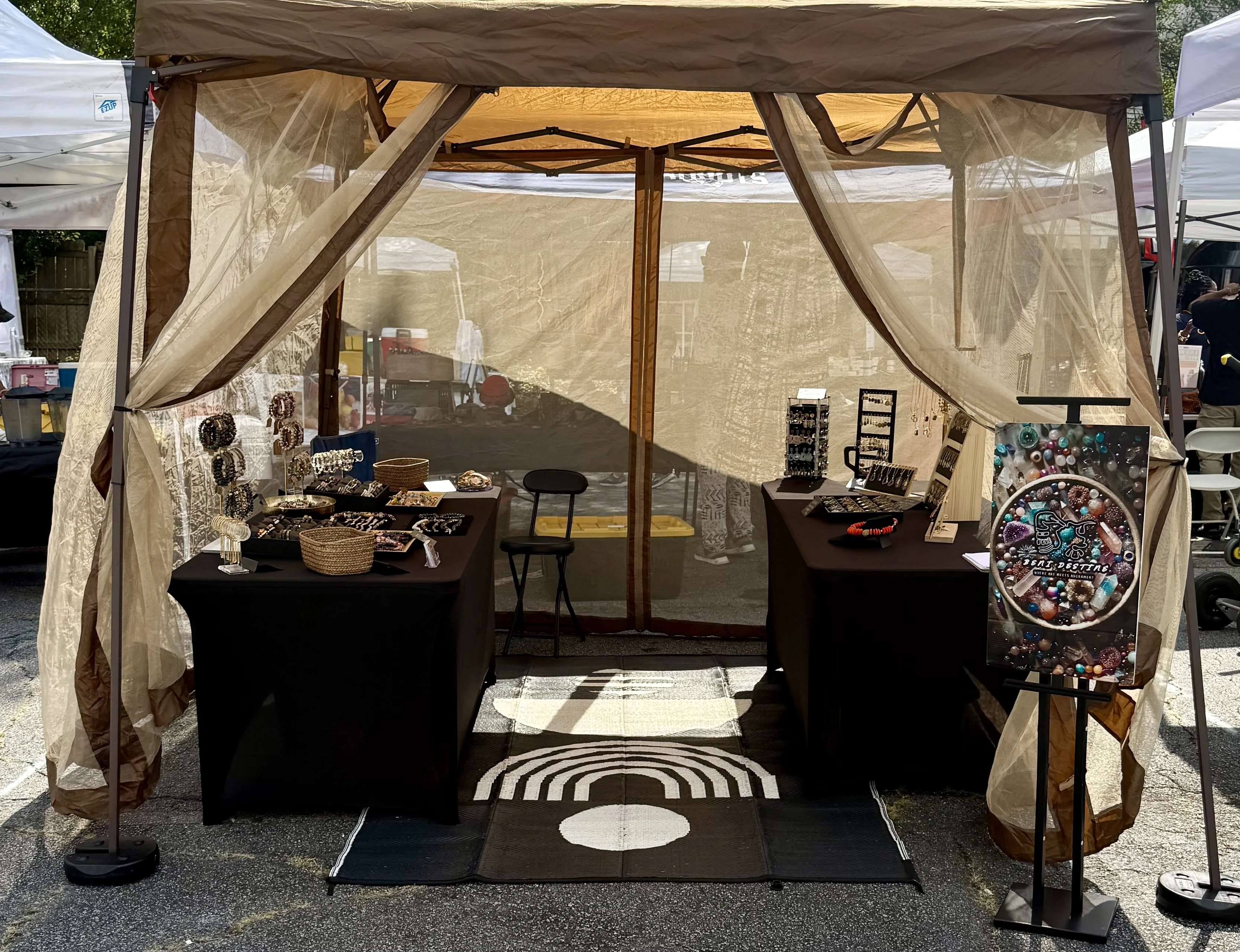 Beni Destiné Designs booth setup 1