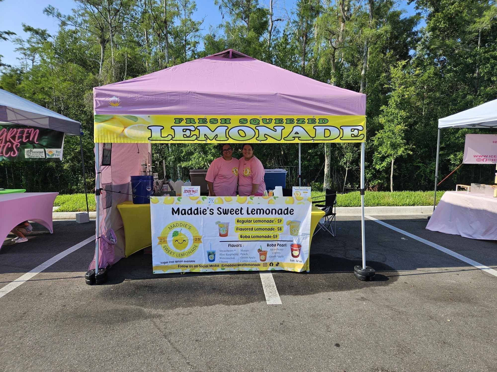 Maddie’s Sweet Lemonade booth setup 1