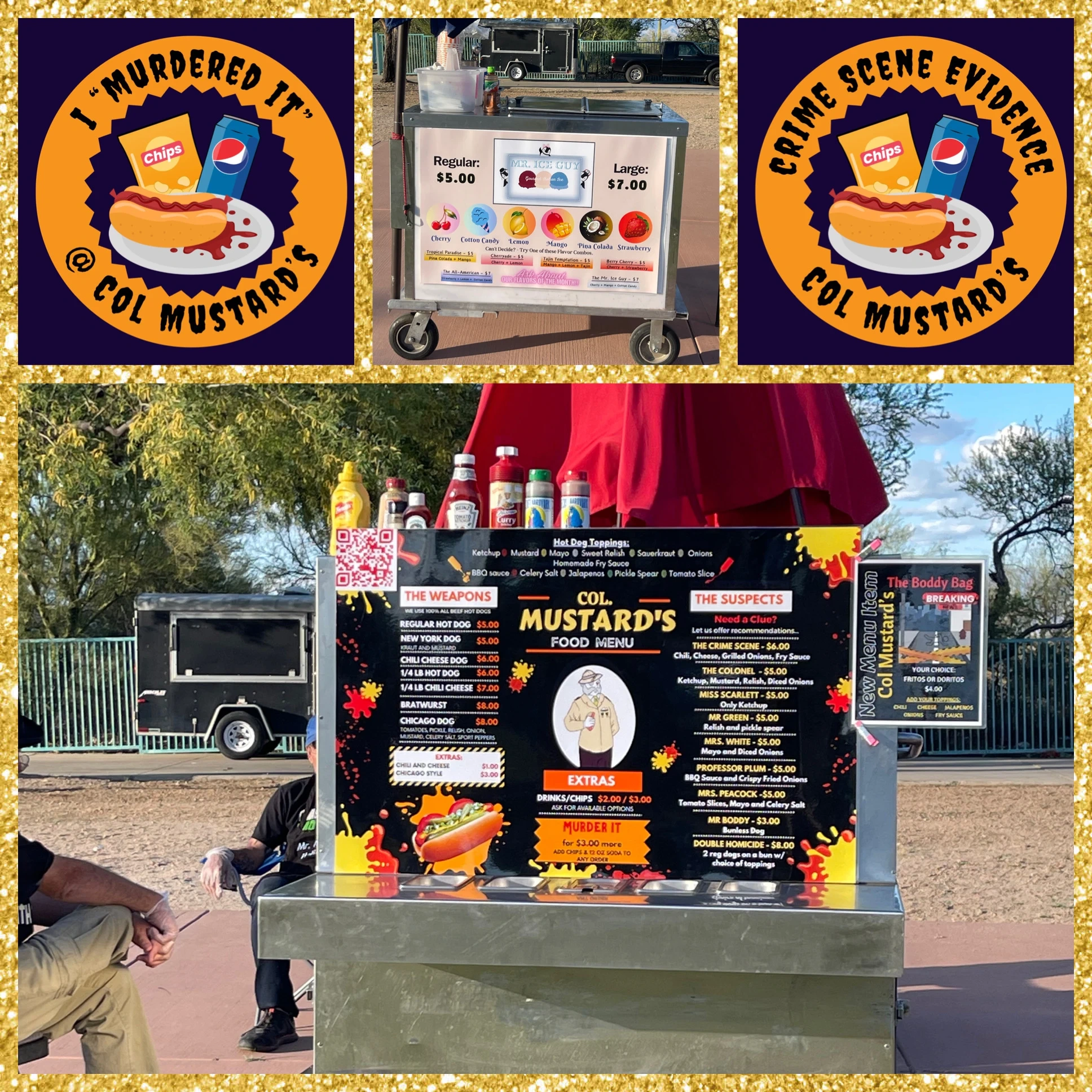 Col. Mustard’s Hot Dogs booth setup 1