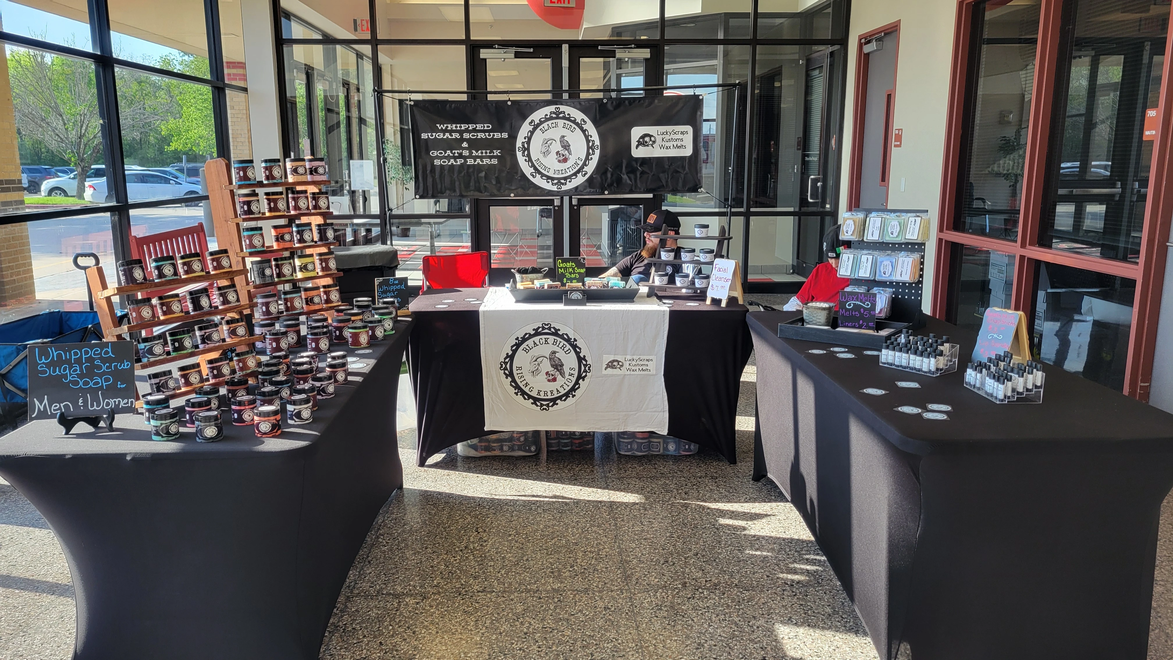 Black Bird Rising Kreations booth setup 1