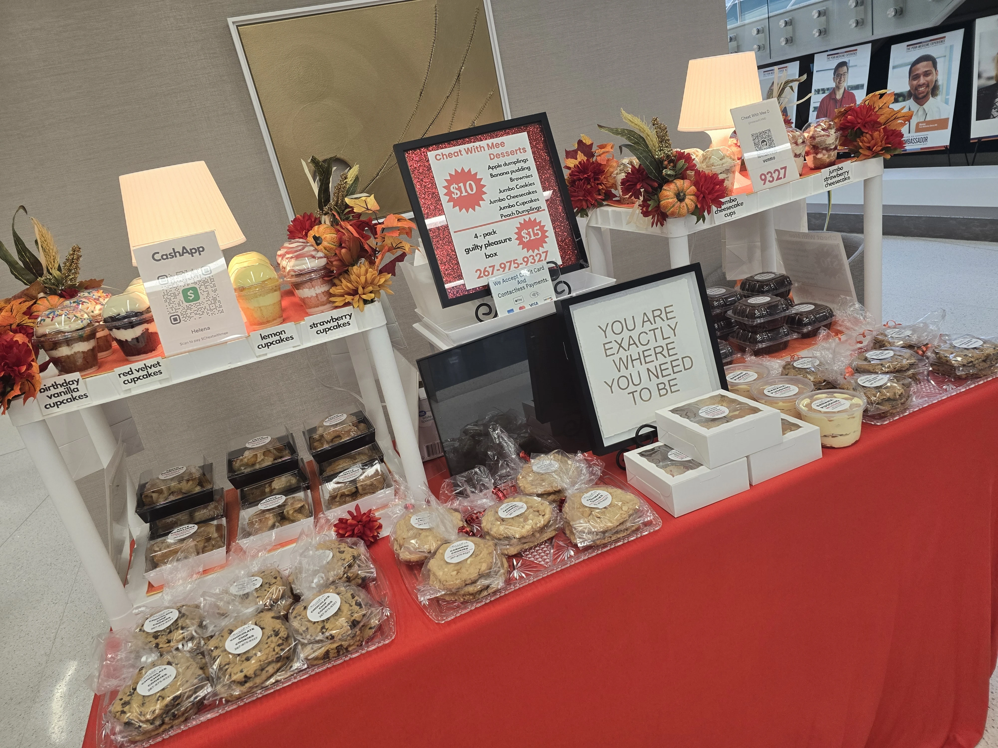 Cheat With Mee Desserts LLC booth setup 1