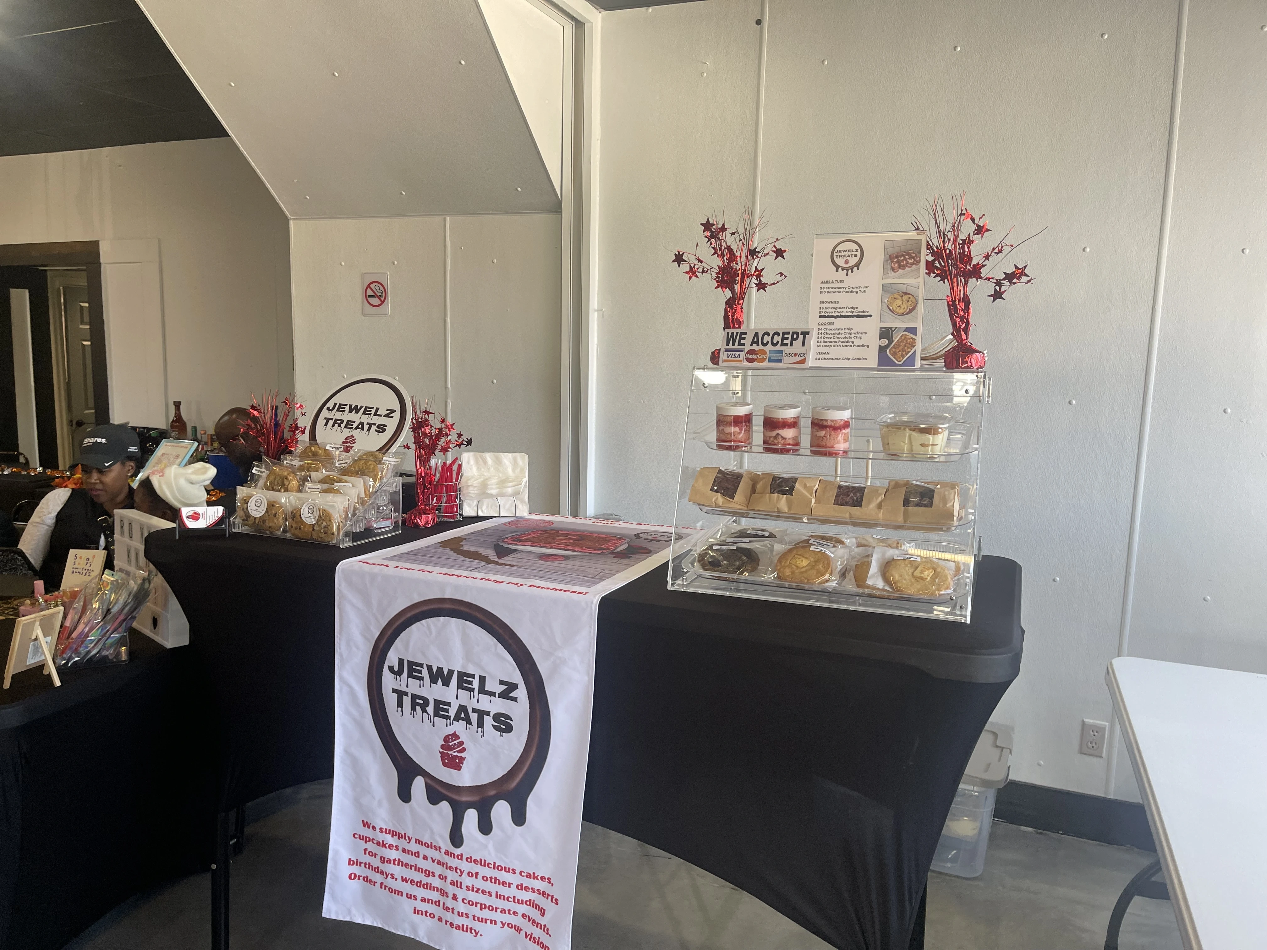 Jewelz Treats booth setup 1