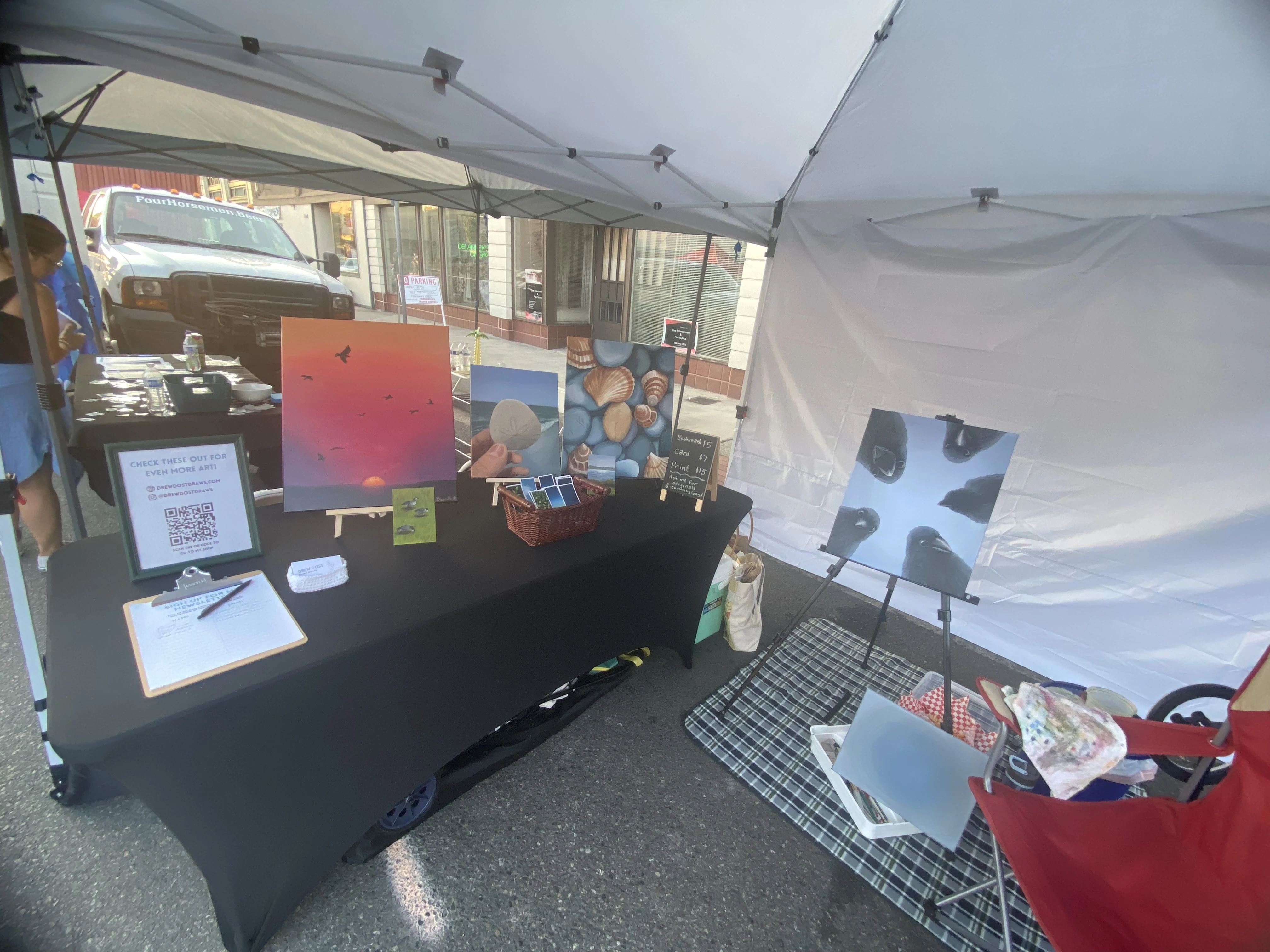Drew Dost Draws booth setup 3