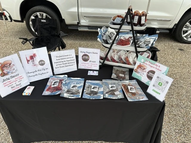 Sticky Fingers Dulces & More booth setup 1