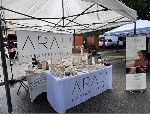 Arali Permanent Jewelry booth setup 1