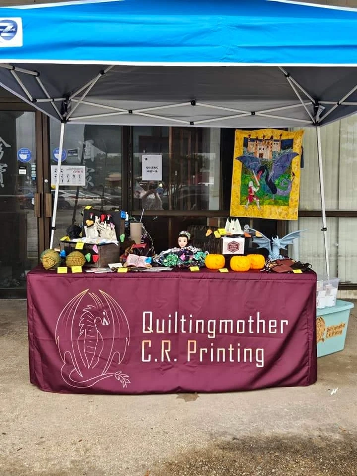 Quiltingmother C.R. Printing booth setup 1