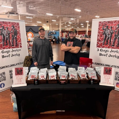 3 Guys Jerkin' Smoked Meat CO booth setup 1