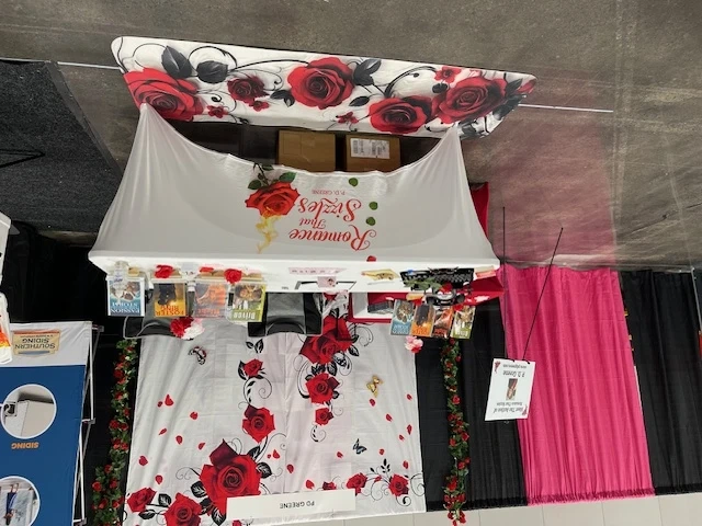 P.D. Greene, Author booth setup 1