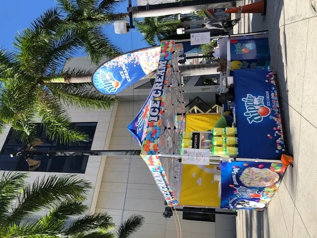 Dippin' Dots & Doc Popcorn booth setup 1