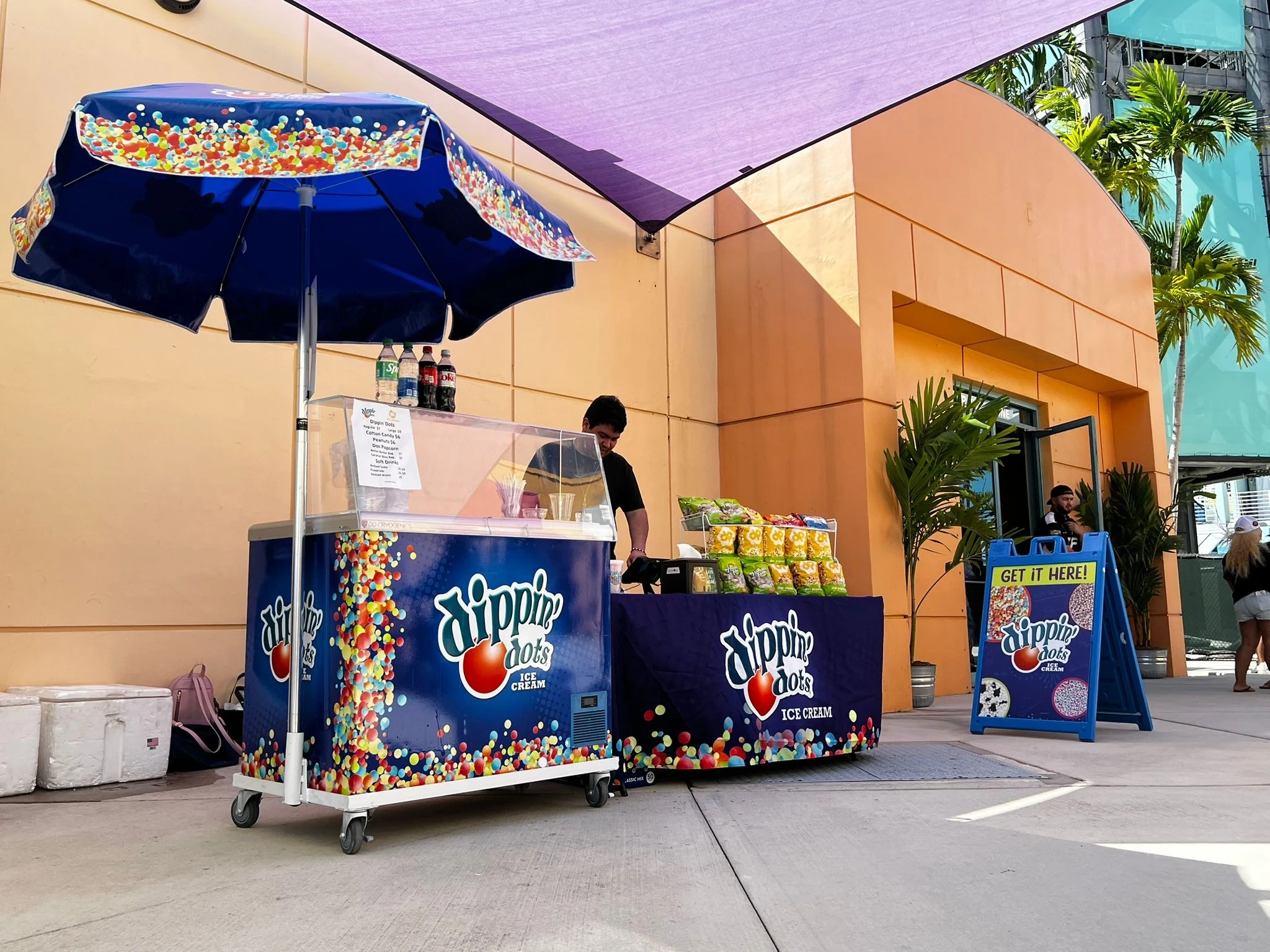 Dippin' Dots & Doc Popcorn booth setup 2