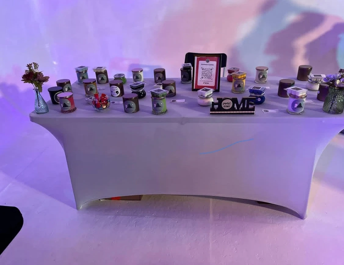 Courtney’s Candles, LLC booth setup 1