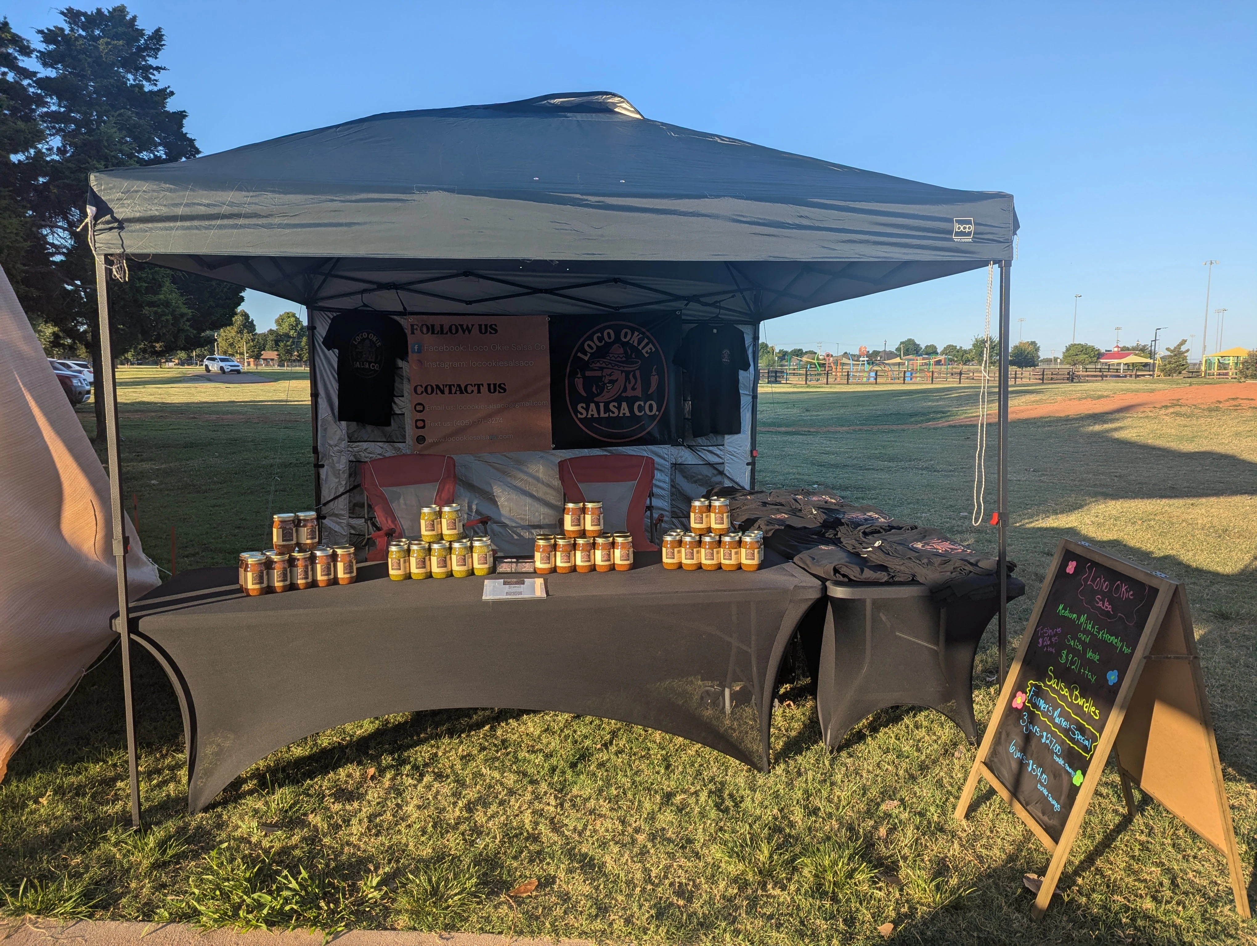 Loco Okie Salsa CO. booth setup 1