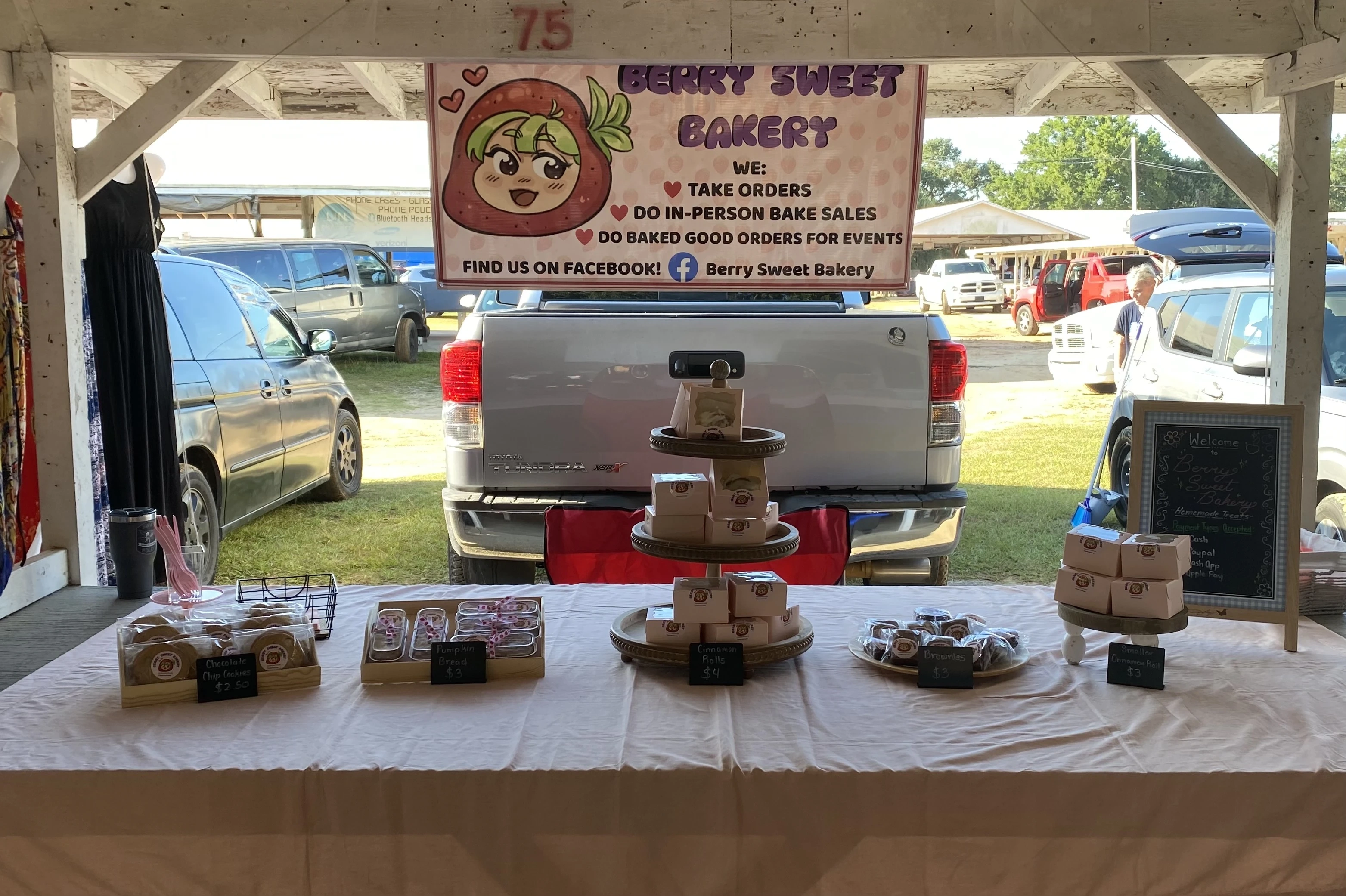 Berry Sweet Bakery booth setup 1